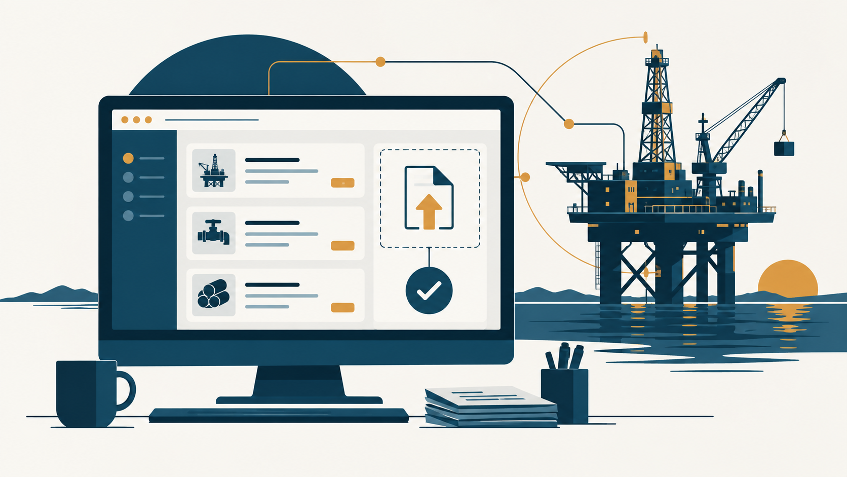 Petronect procurement portal in English illustration