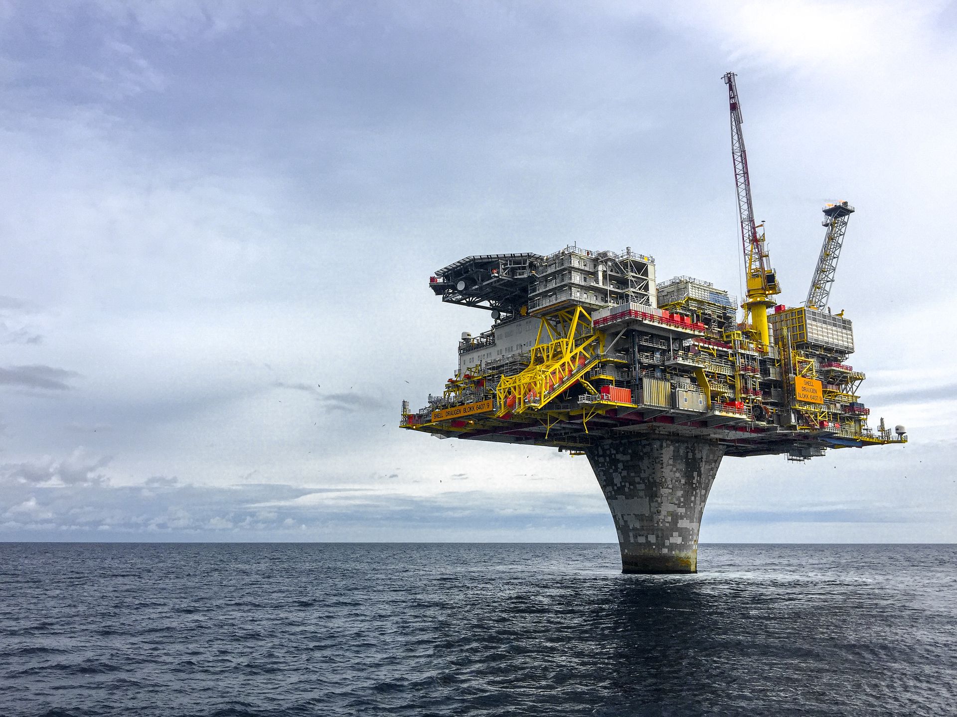 Offshore platform under dramatic skies